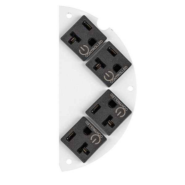 Hubbell Wiring Device-Kellems Recessed 6" Series, Sub Plate, 50% Right Side, (4) Controlled 20A Pre-Wired Receptacles, 1 or 2 Circuits, 18" Leads S1R6SPHC4